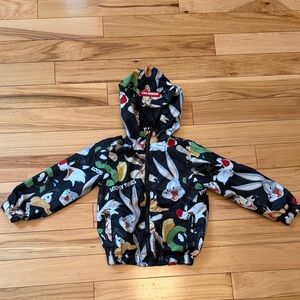 Members Only Looney Tunes Kids Black Character Windbreaker Jacket